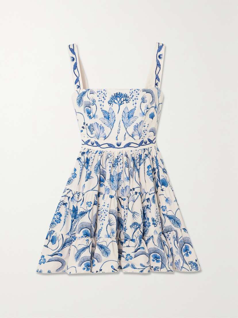 Agua by Agua Bendita + Net Sustain Lima Tiered Printed Cotton Mini Dress