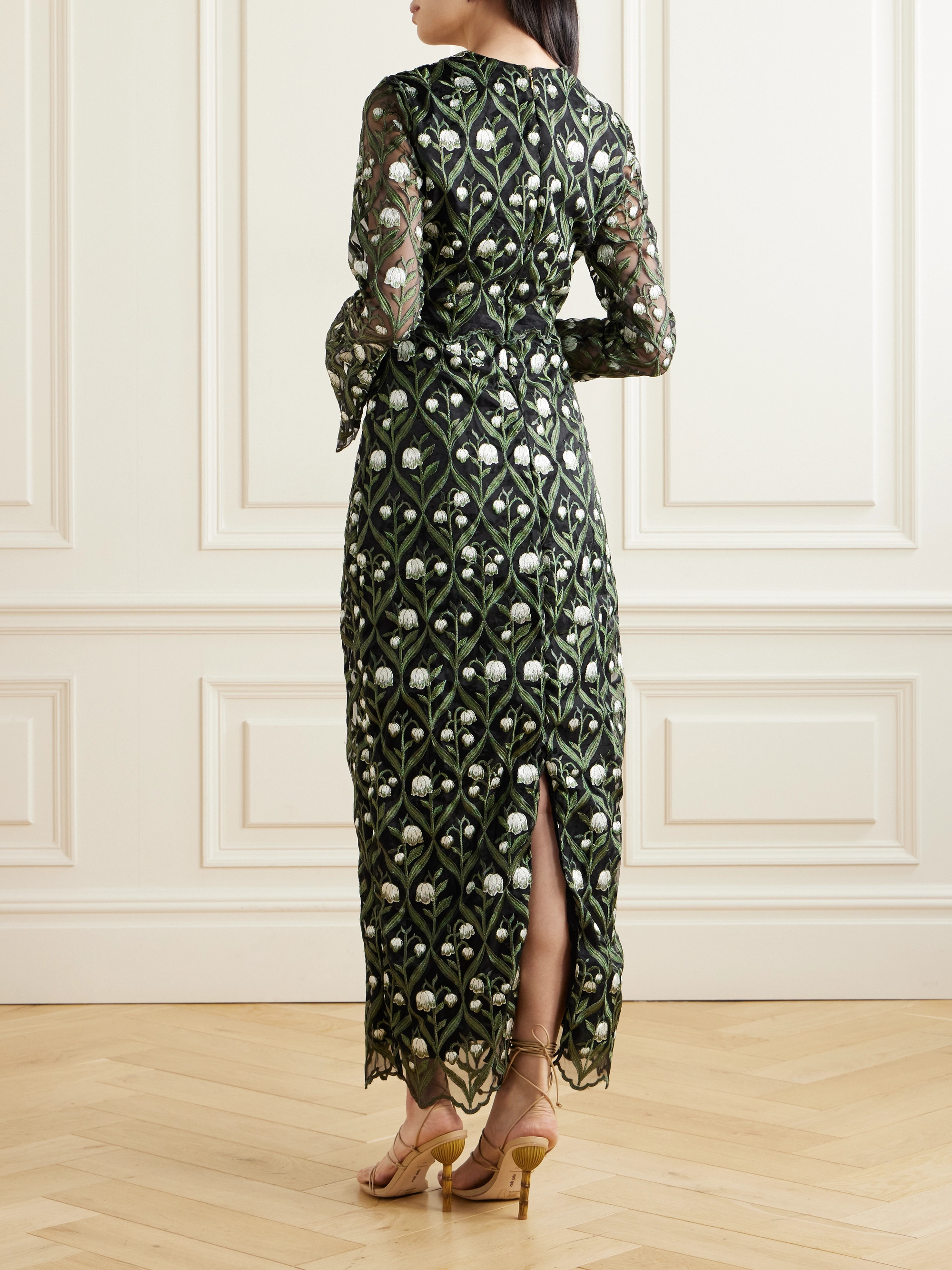 Agua by Agua Bendita + NET SUSTAIN Ellisella Perla embroidered tulle maxi dress thumbnail