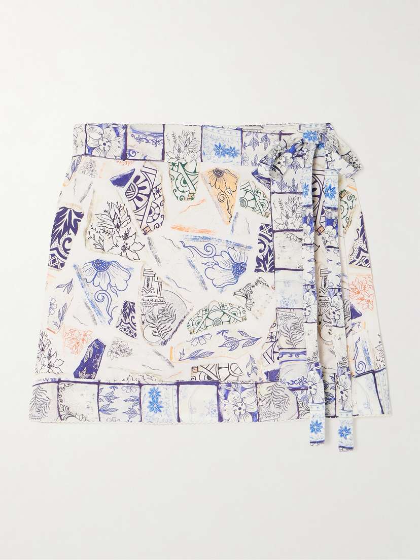 Agua by Agua Bendita + Net Sustain Luna Porcelana Printed Tencel™ Lyocell Pareo