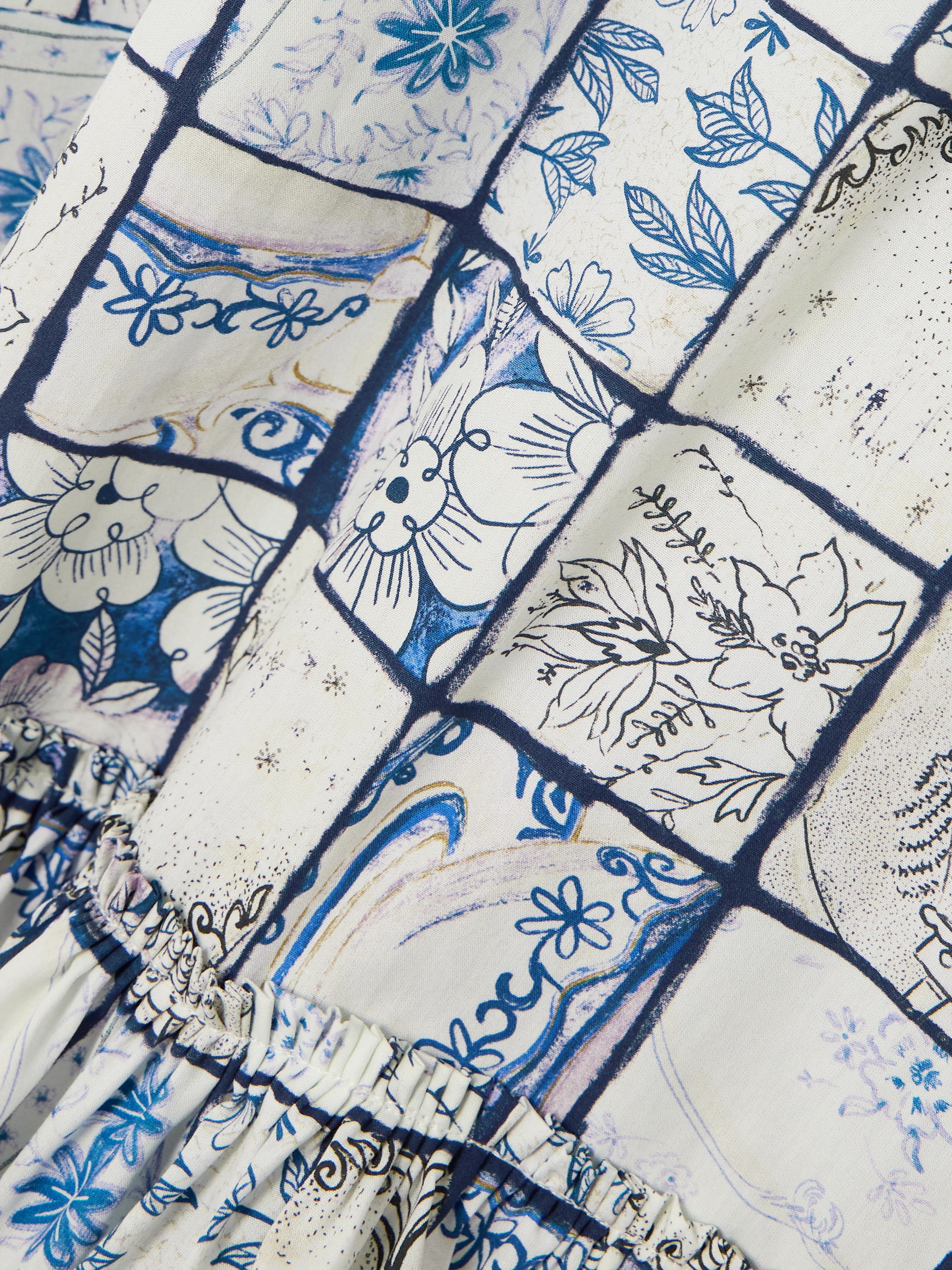 Agua by Agua Bendita + NET SUSTAIN Sucré Porcelana cutout floral-print cotton-poplin mini dress thumbnail