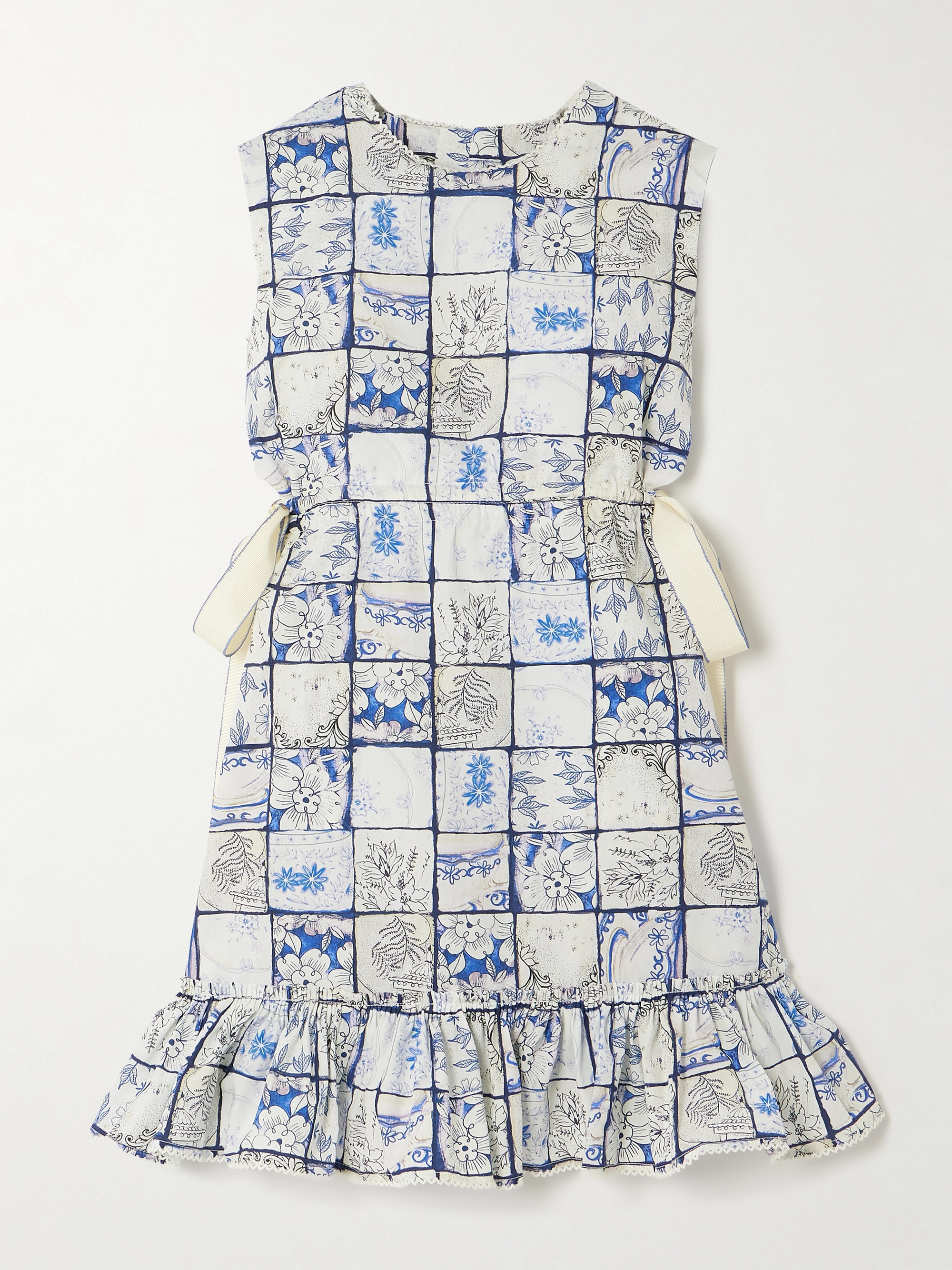 Agua by Agua Bendita + NET SUSTAIN Sucré Porcelana cutout floral-print cotton-poplin mini dress thumbnail