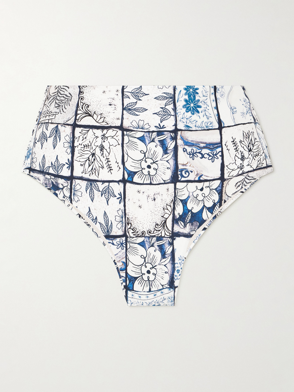 Shop Agua By Agua Bendita + Net Sustain Magenta Porcelaina Floral-print Recycled Bikini Briefs In Blue