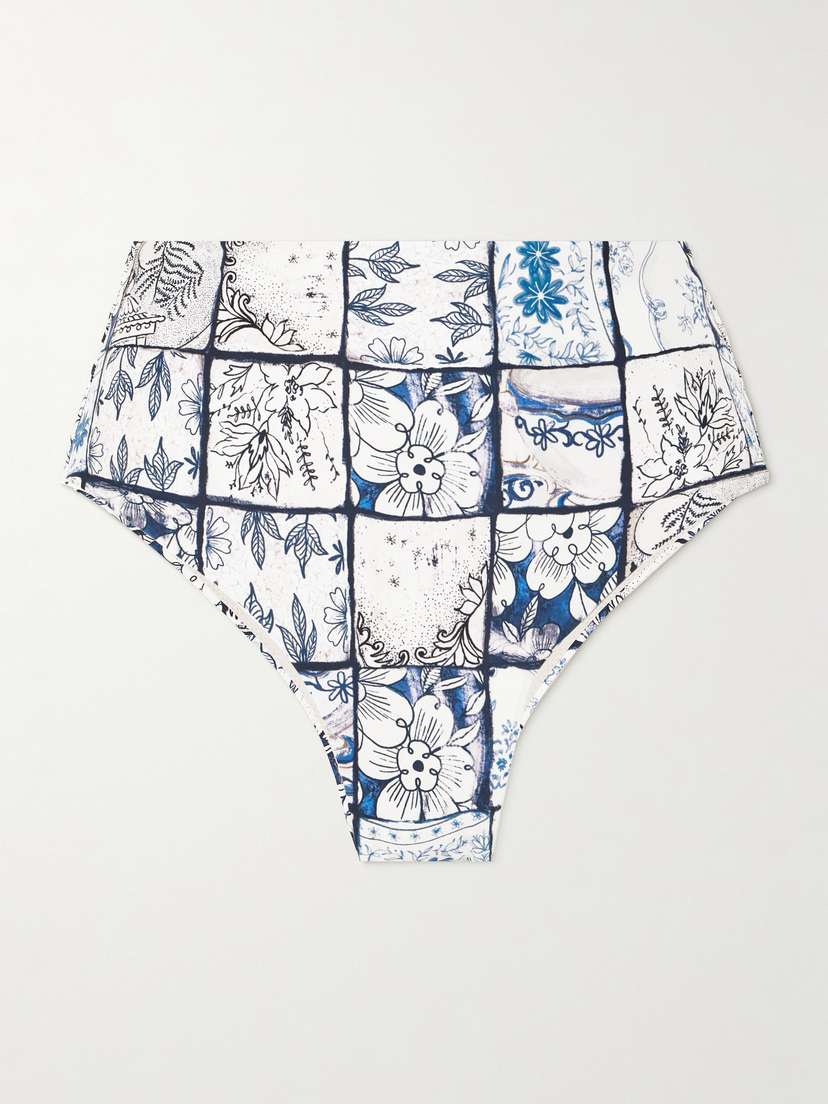Agua by Agua Bendita + Net Sustain Magenta Porcelaina Floral-print Recycled Bikini Briefs