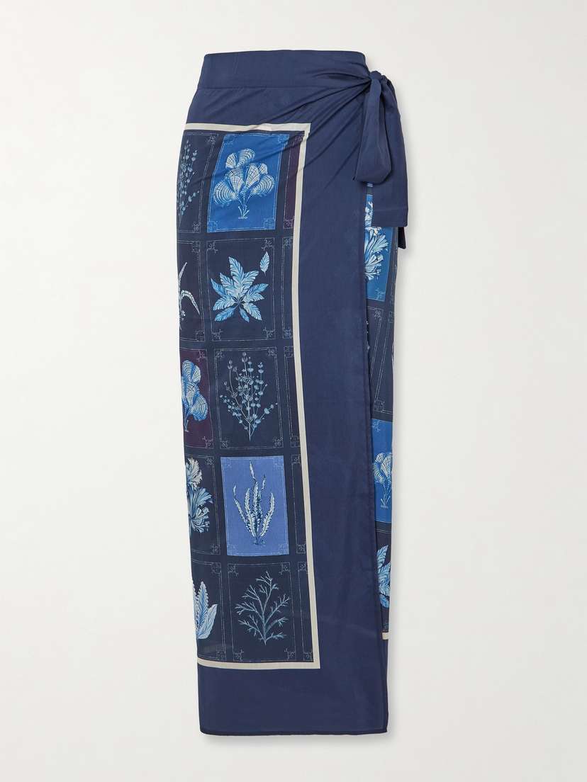 Agua by Agua Bendita + Net Sustain Lavanda Algae Floral-print Cotton And Silk-blend Pareo