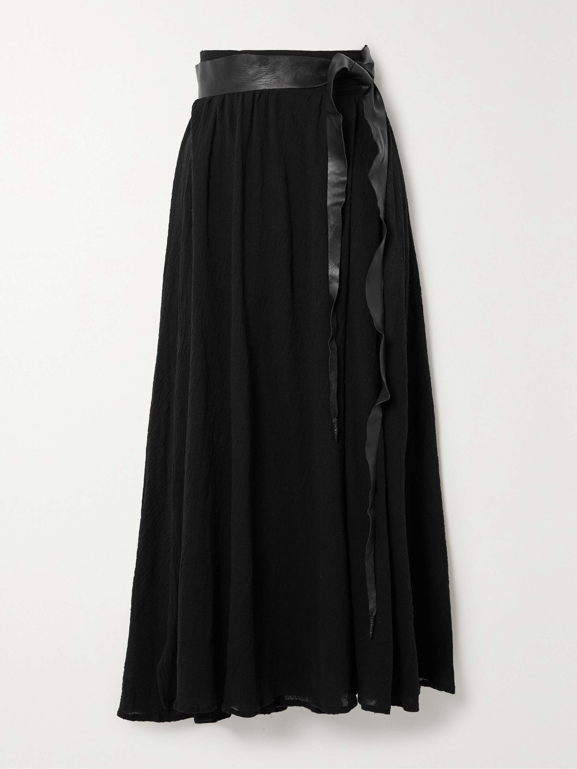 Survin cotton broadcloth wrapped gather skirt-コットンラップ