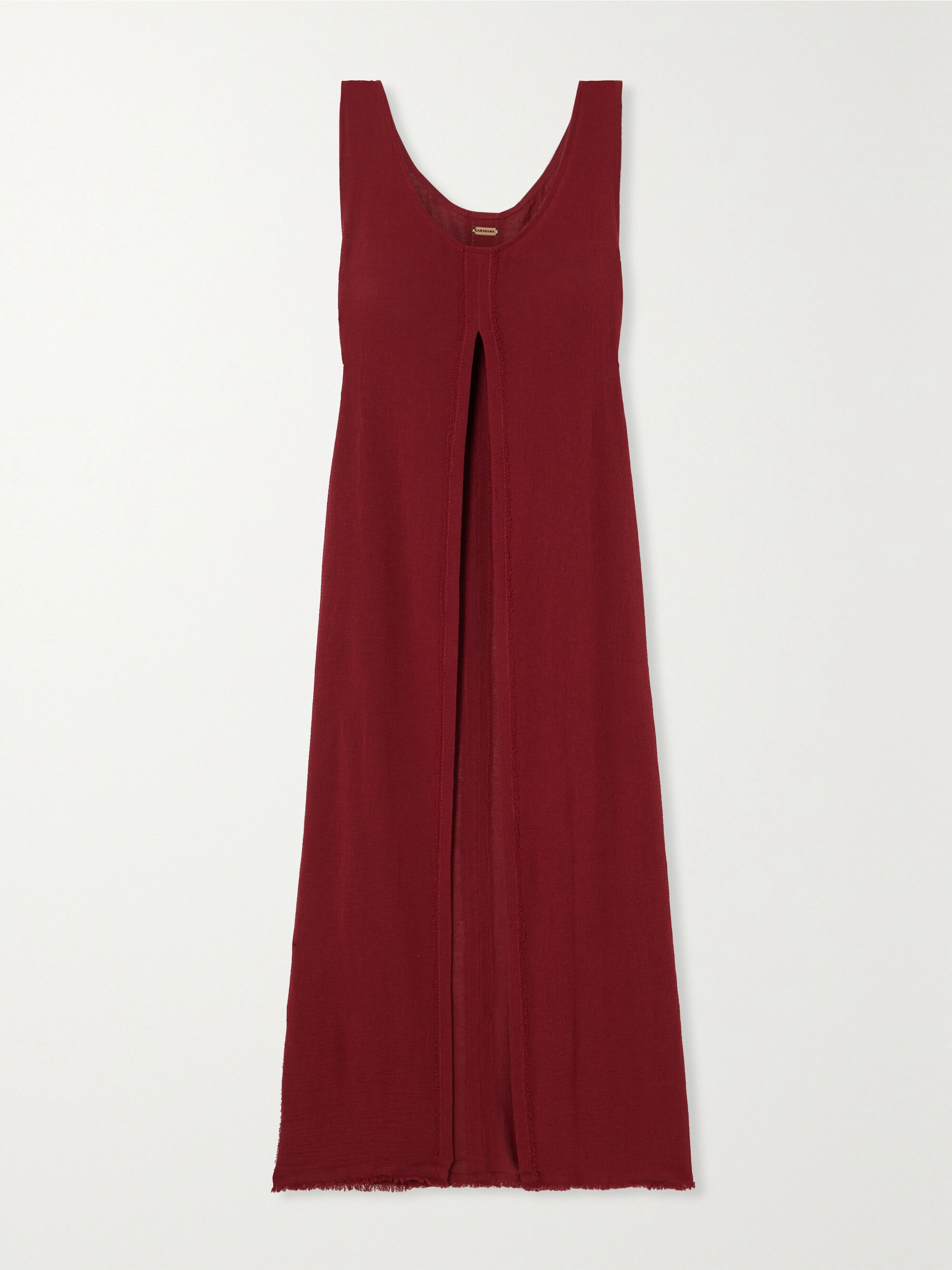 Caravana + NET SUSTAIN Mincha frayed cotton-gauze tunic
