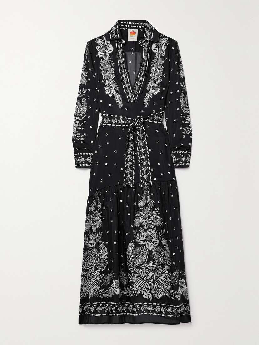 Farm Rio Belted Printed Cotton-blend Maxi Dress - x large