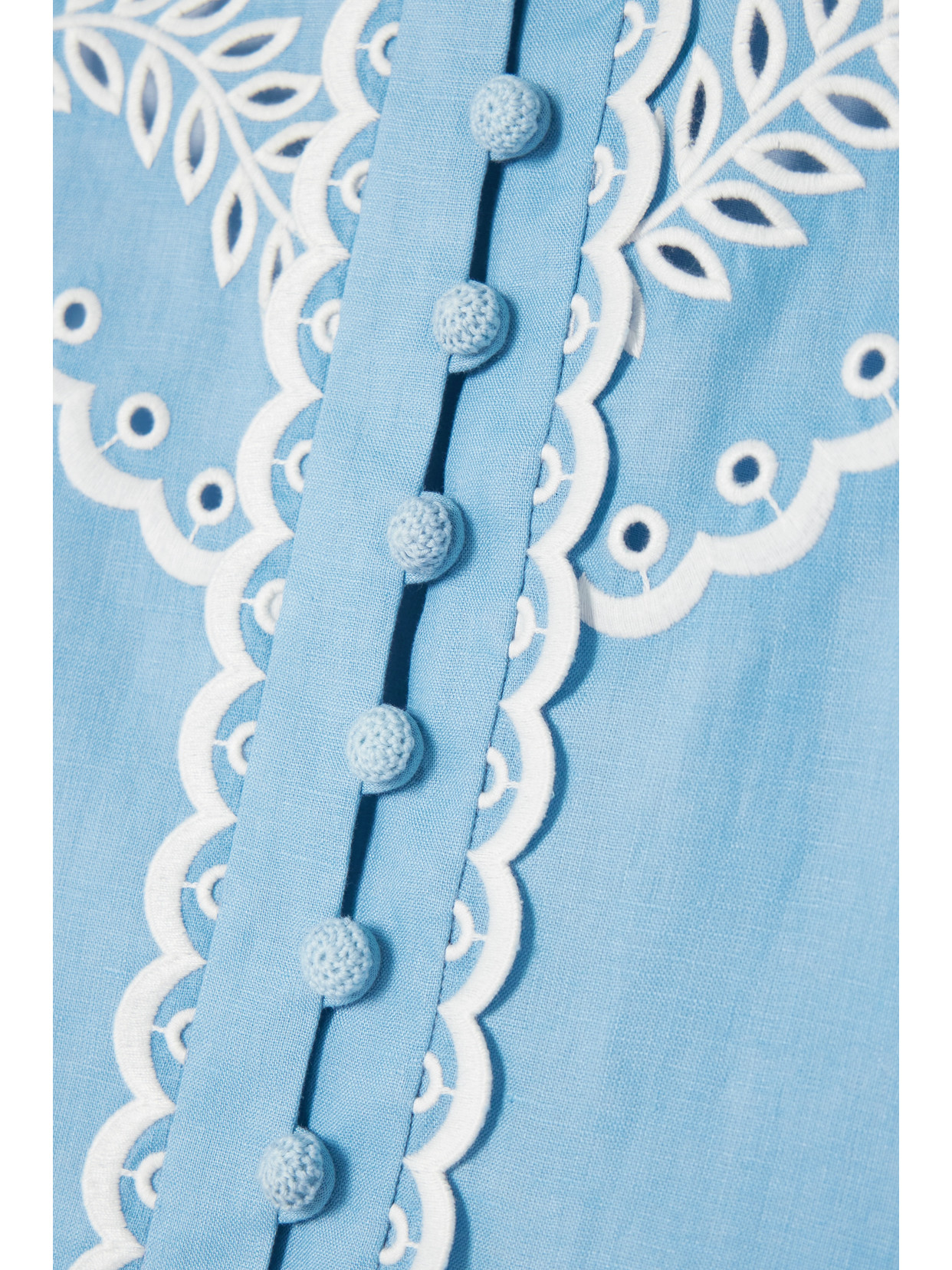 Zimmermann Junie Broderie Anglaise Linen Shirt In Blue