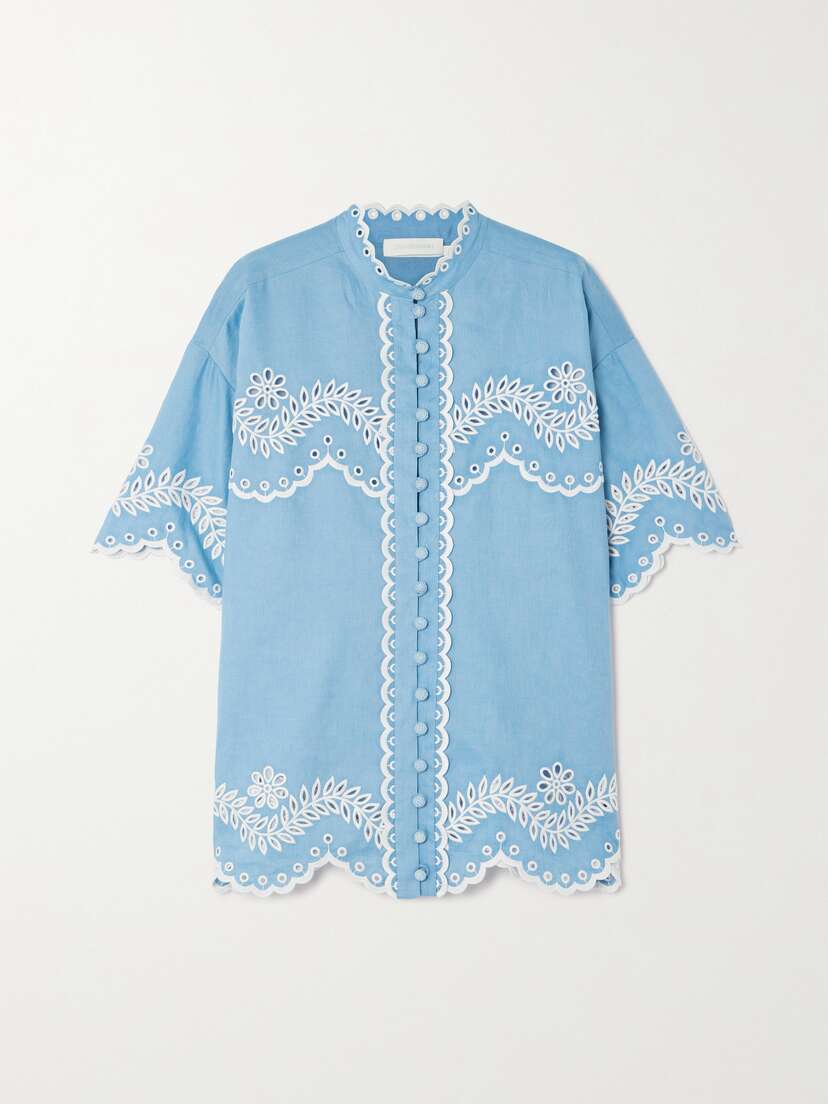 Zimmermann Junie Broderie Anglaise Linen Shirt