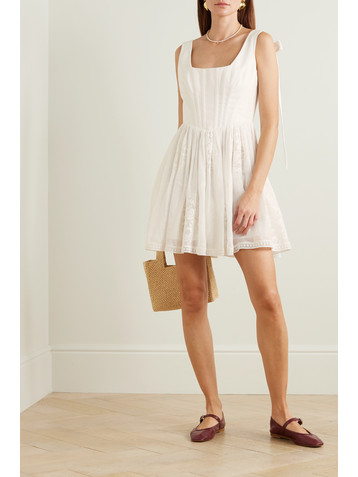 Zimmermann Alight lace-trimmed ramie bustier mini dress