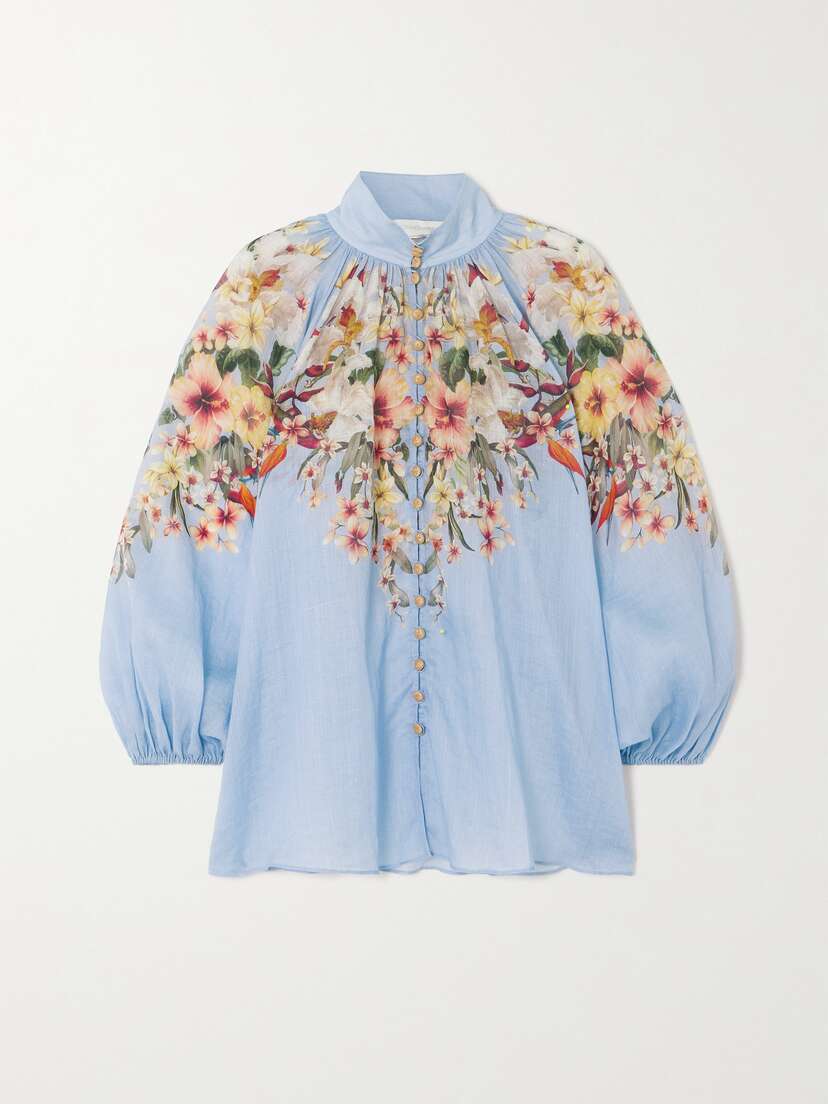 Zimmermann Lexi Printed Linen Blouse