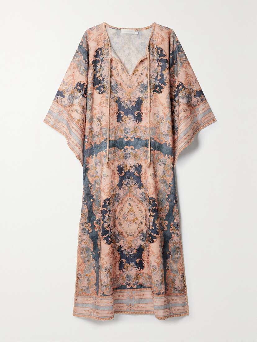 Zimmermann + Net Sustain August Oversized Printed Linen Kaftan