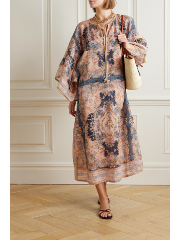 Zimmermann + NET SUSTAIN August oversized printed linen kaftan