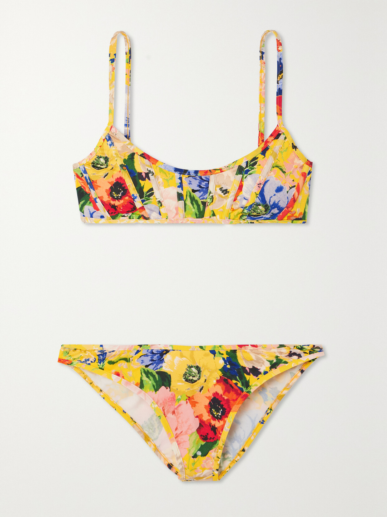 Zimmermann Alight Floral-print Bikini - Yellow