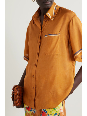 Zimmermann + NET SUSTAIN Alight printed organic silk-satin shirt