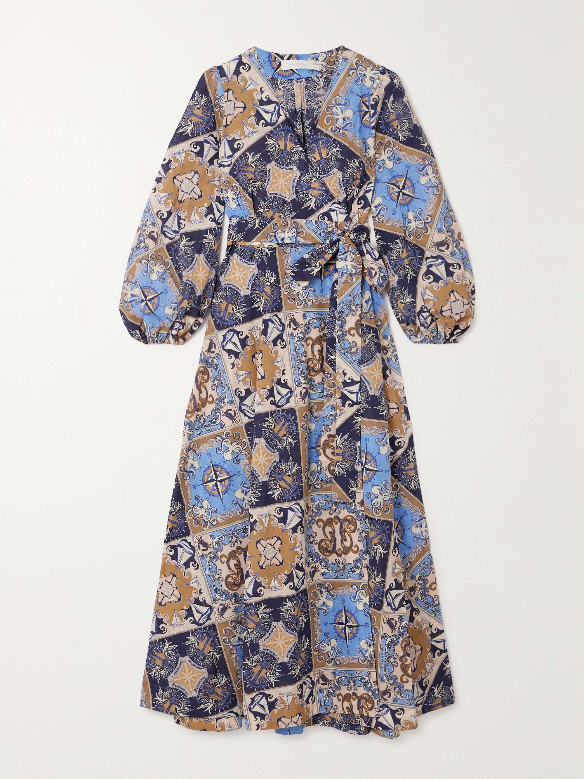 ZIMMERMANN Alight belted printed cotton midi wrap dress | NET-A-PORTER