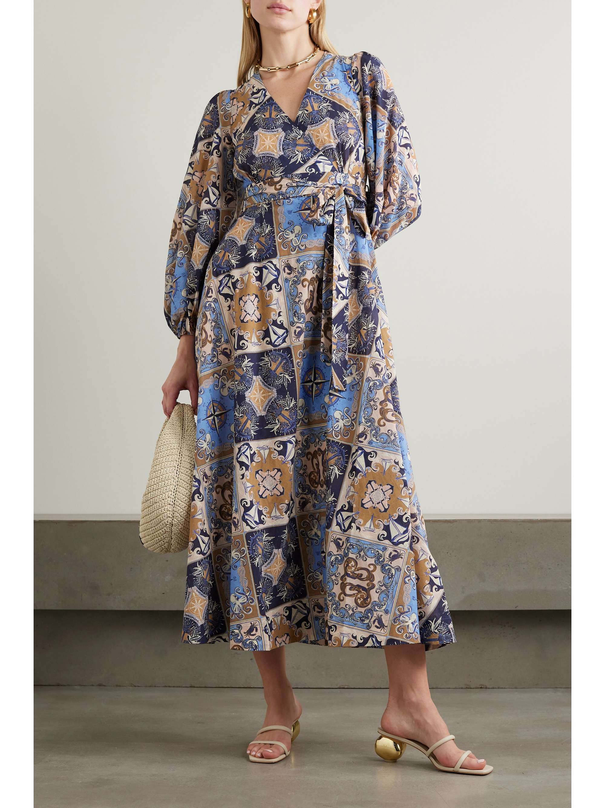 ZIMMERMANN Alight belted printed cotton midi wrap dress | NET-A-PORTER