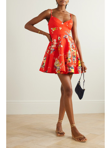 Zimmermann Alight shirred floral-print linen mini dress