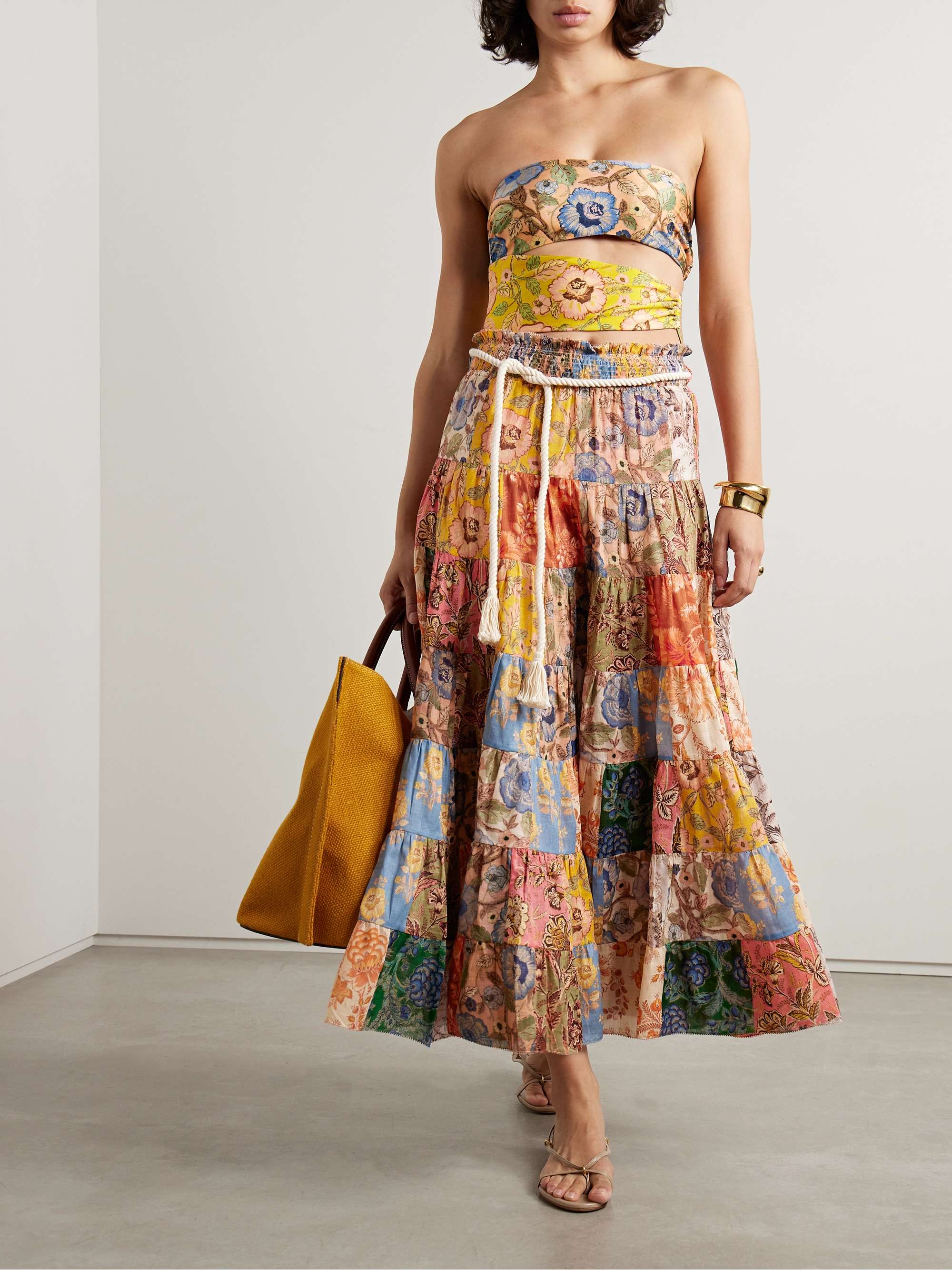 ZIMMERMANN Junie patchwork floral-print cotton-voile maxi