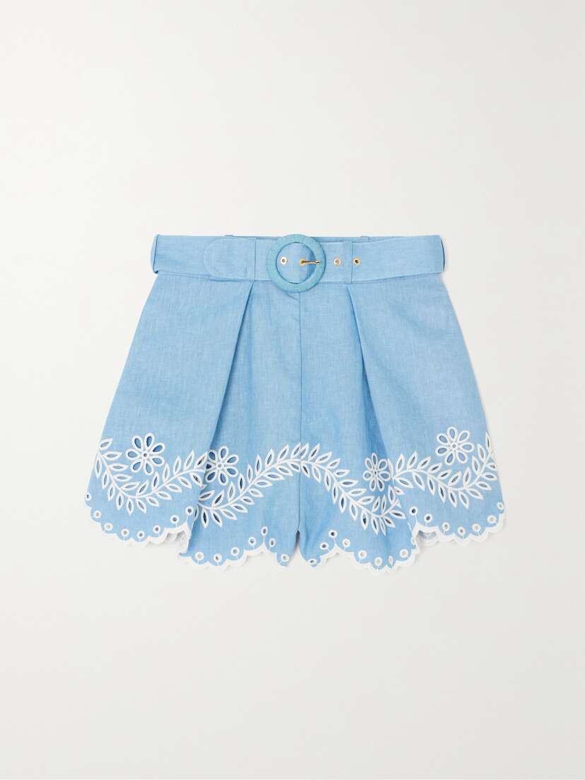 Zimmermann Junie Scalloped Broderie Anglaise Cotton Shorts
