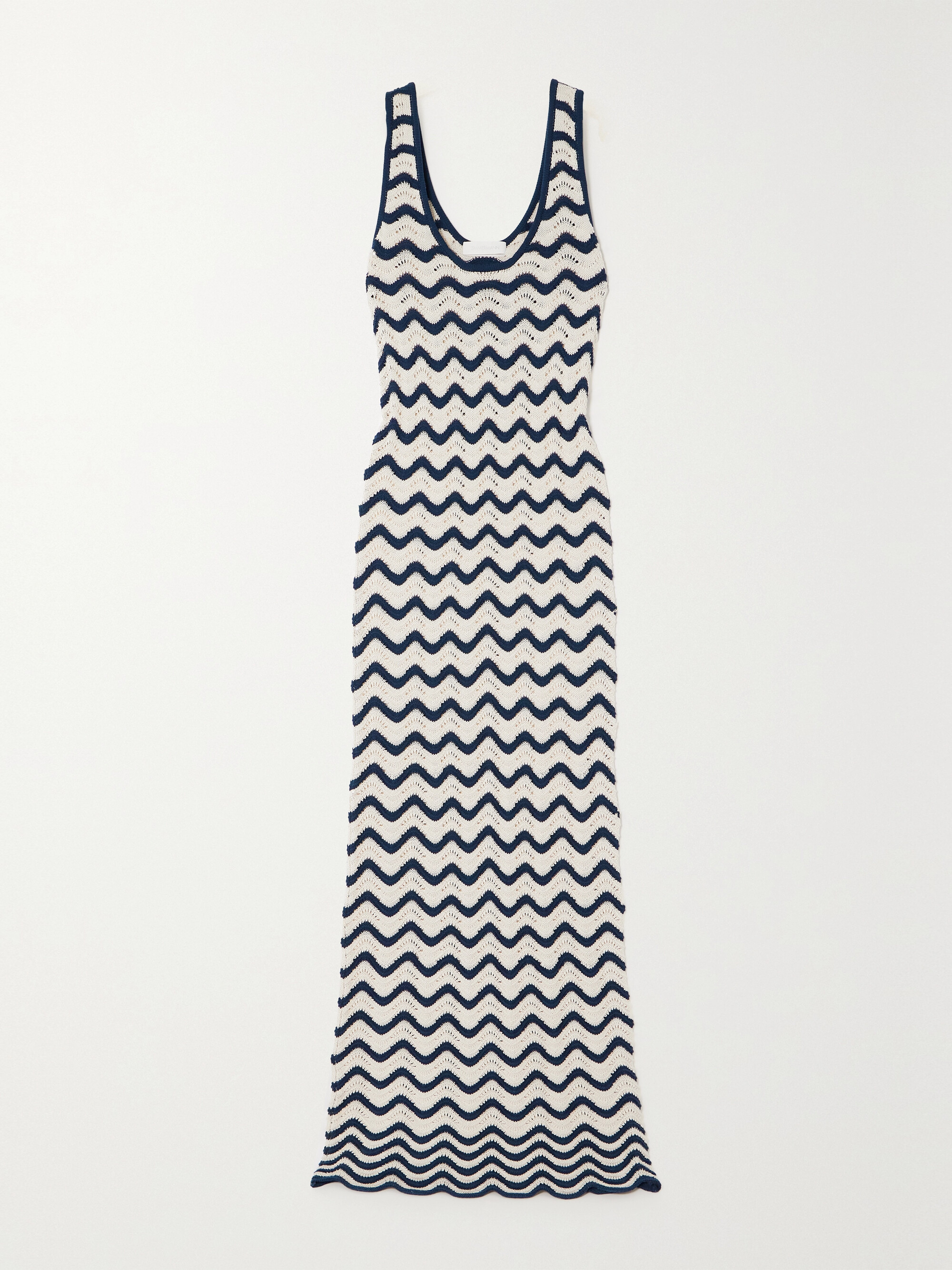 Zimmermann Junie striped pointelle-knit linen maxi dress