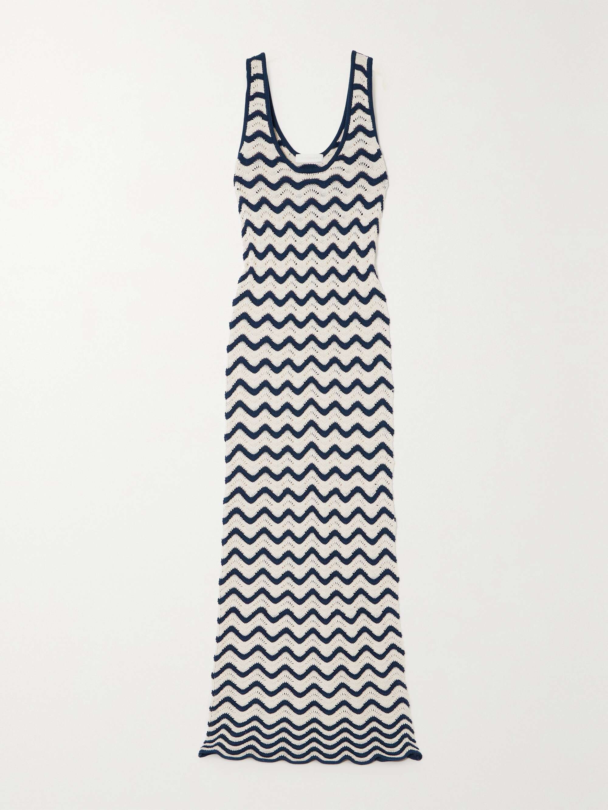 ZIMMERMANN Junie striped crocheted linen maxi dress | NET-A-PORTER