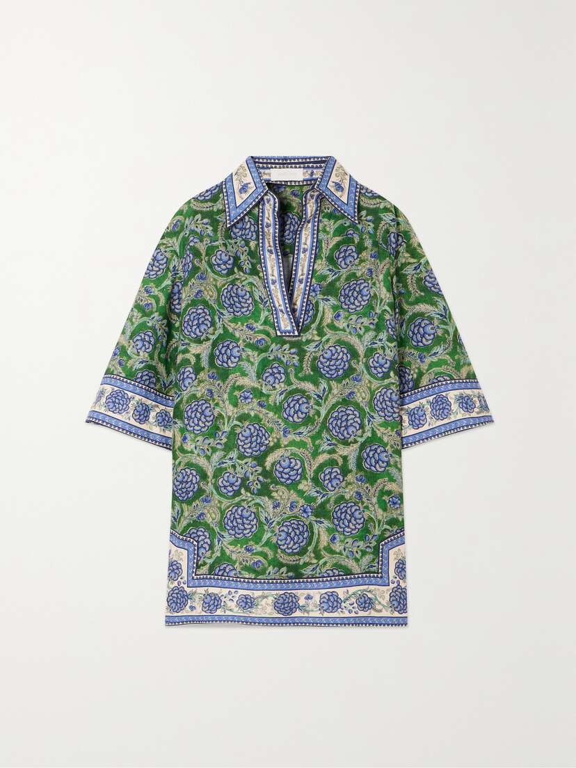 Zimmermann + Net Sustain Junie Floral-print Linen Tunic