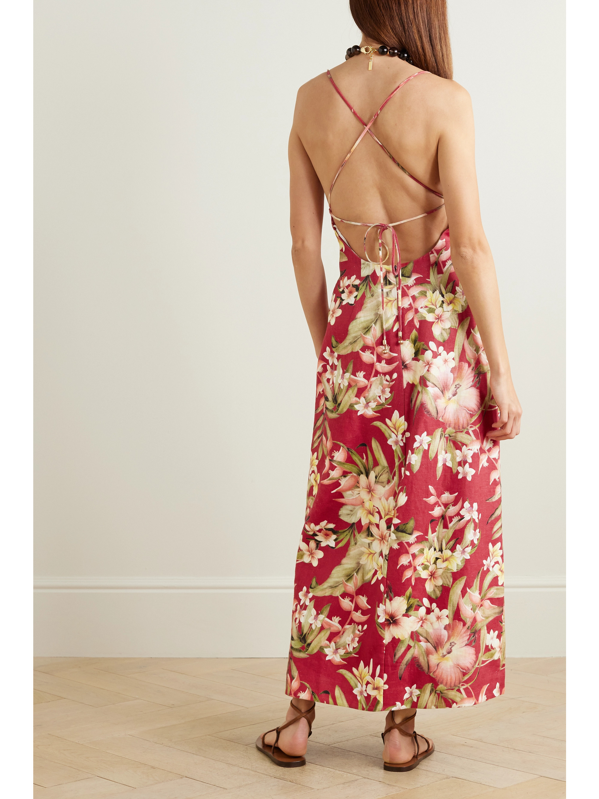 Zimmermann + NET SUSTAIN Lexi floral-print linen midi dress
