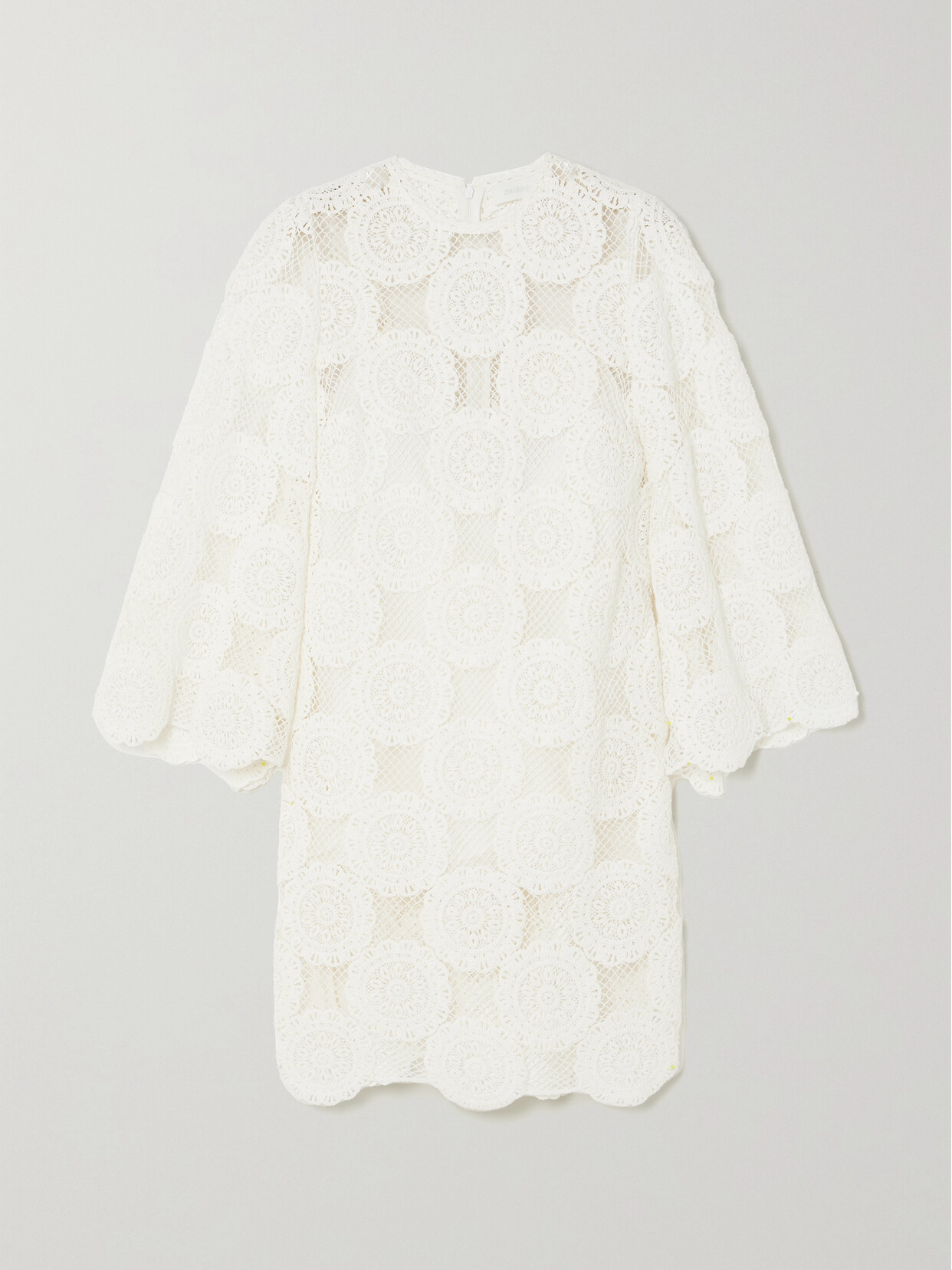 Zimmermann Junie Crocheted Cotton Mini Dress - Ivory