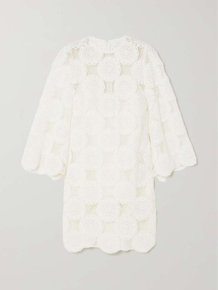 Zimmermann Junie Crocheted Cotton Mini Dress