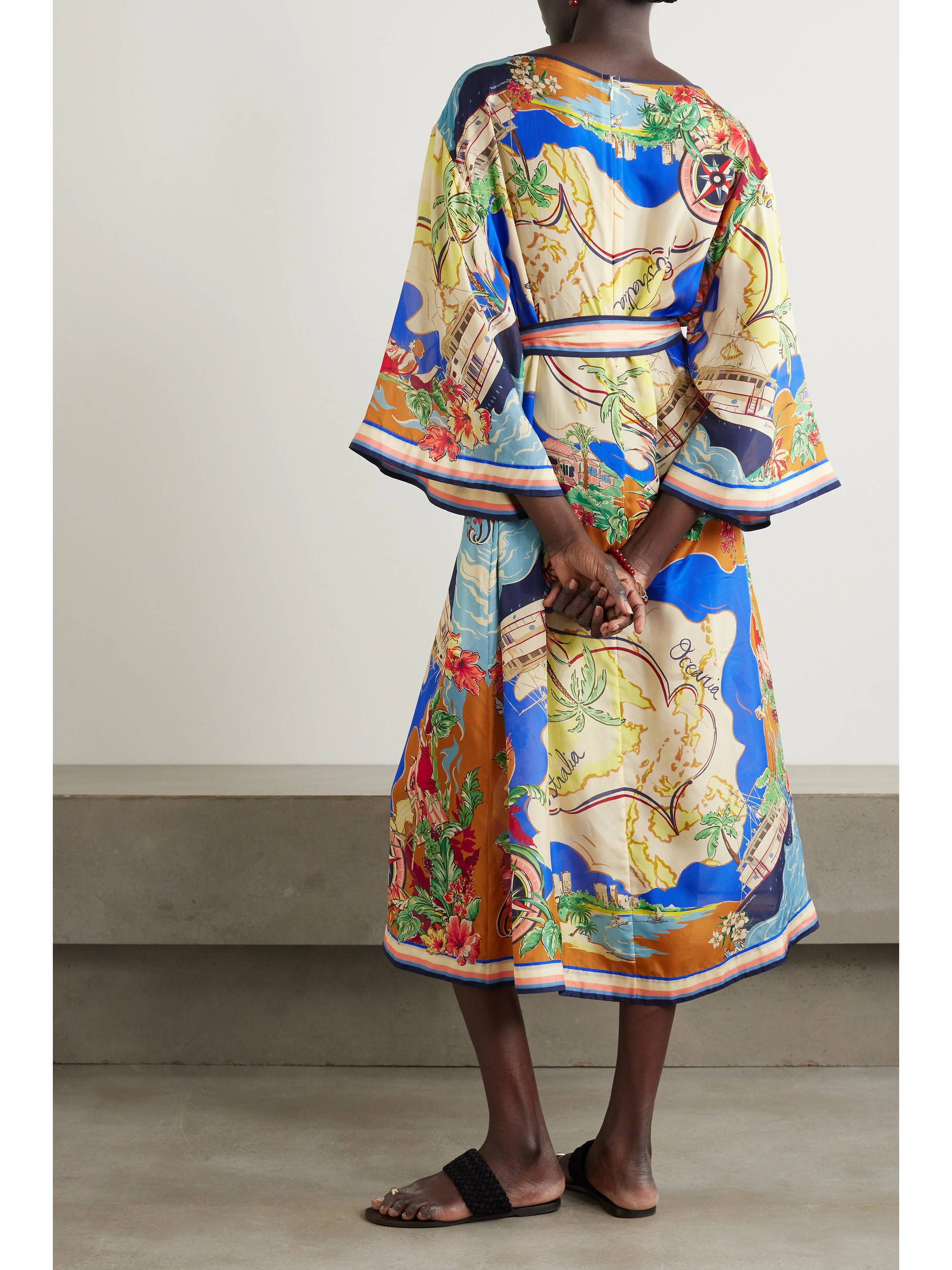 Zimmermann + NET SUSTAIN Alight belted printed organic silk midi dress thumbnail