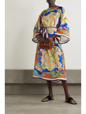 Zimmermann + NET SUSTAIN Alight belted printed organic silk midi dress