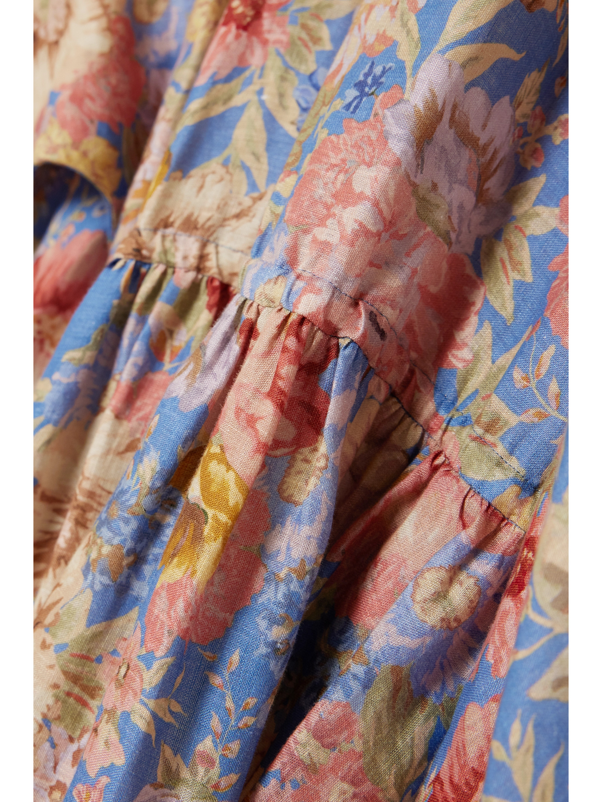 Zimmermann + NET SUSTAIN August belted floral-print linen mini dress thumbnail