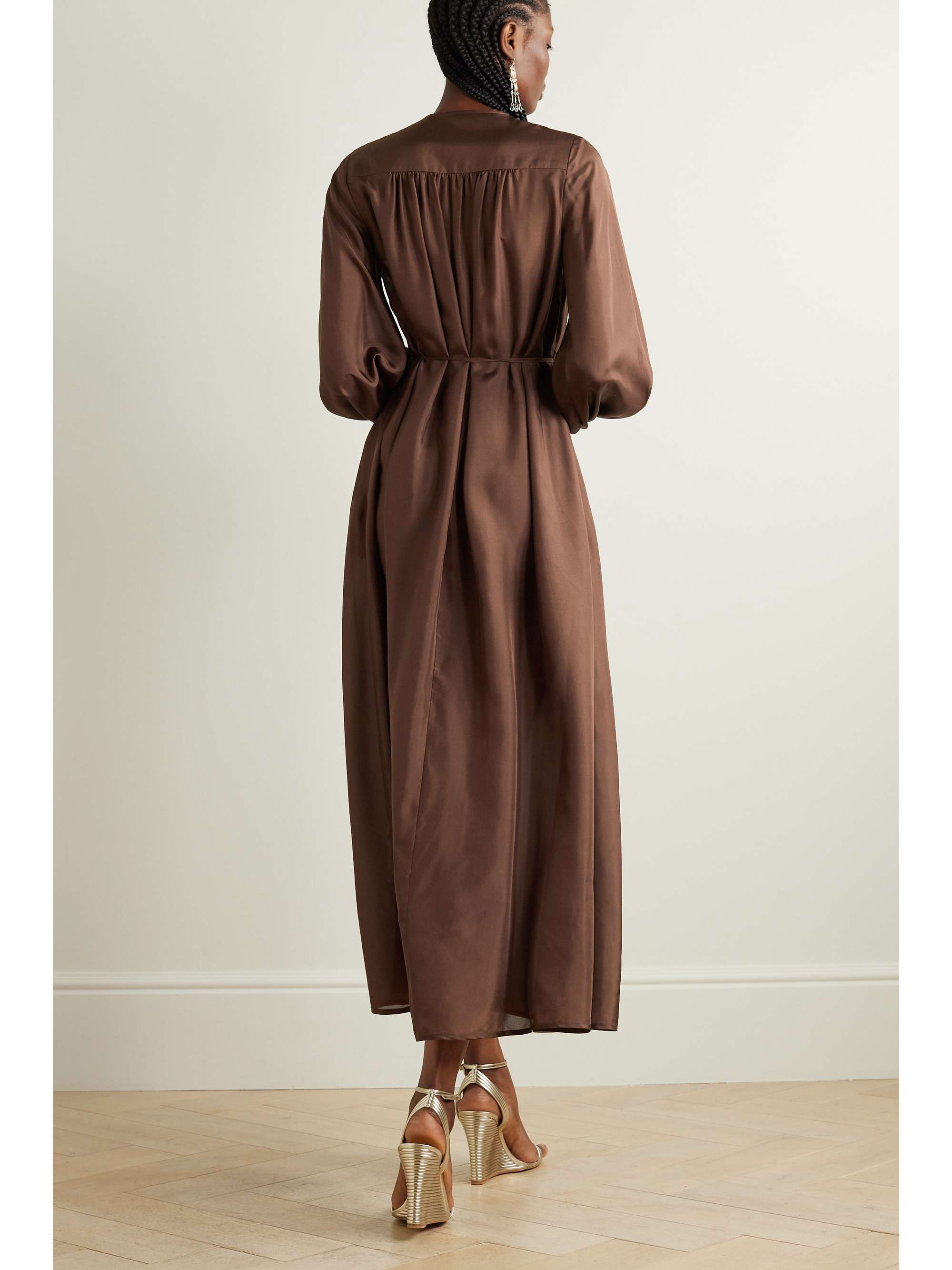 ZIMMERMANN + NET SUSTAIN August belted organic silk midi