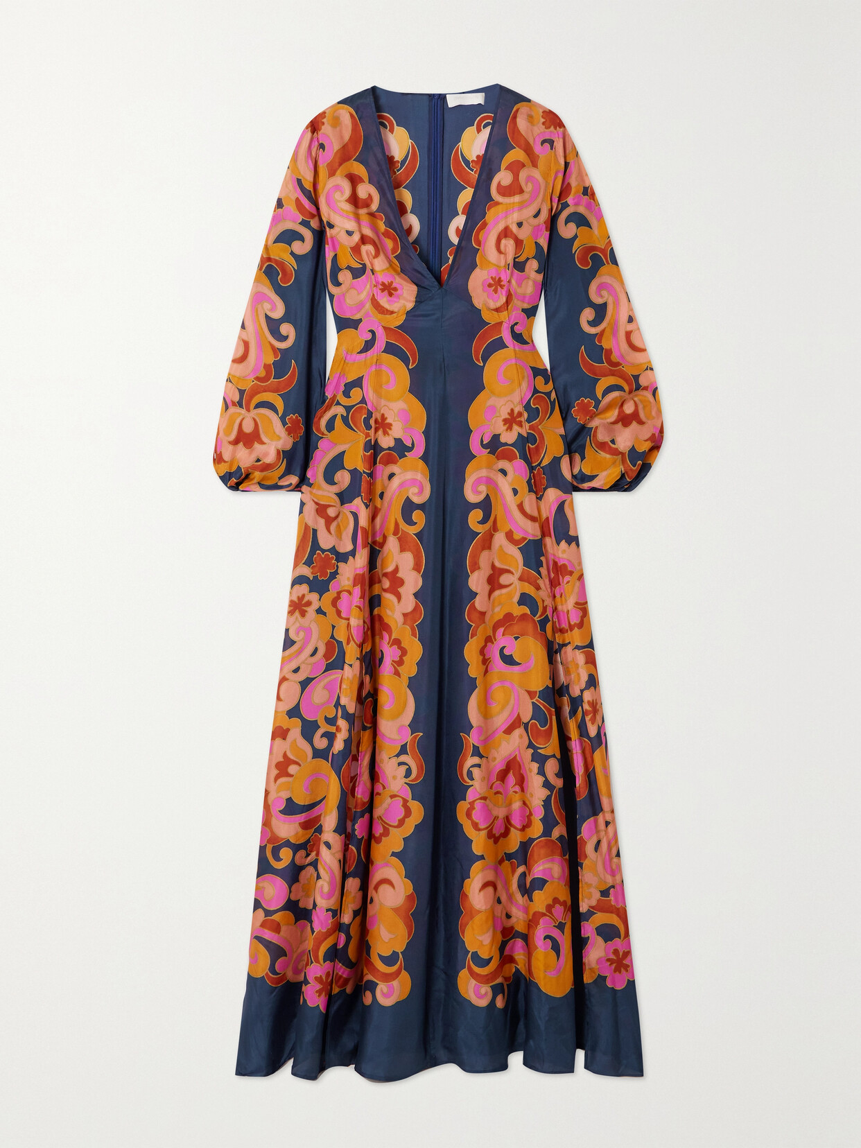 Zimmermann - + Net Sustain Acadian Printed Organic Silk Maxi Dress - Blue