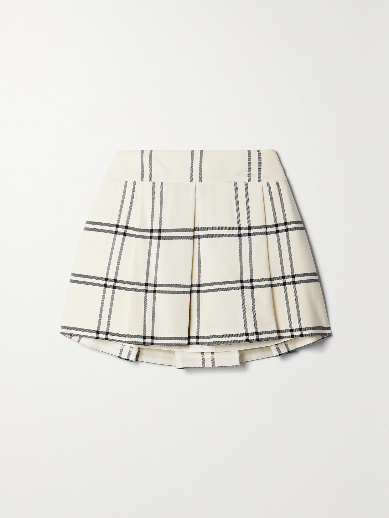 LoveShackFancy - Winslet Pleated Checked Twill Mini Skirt - Ivory