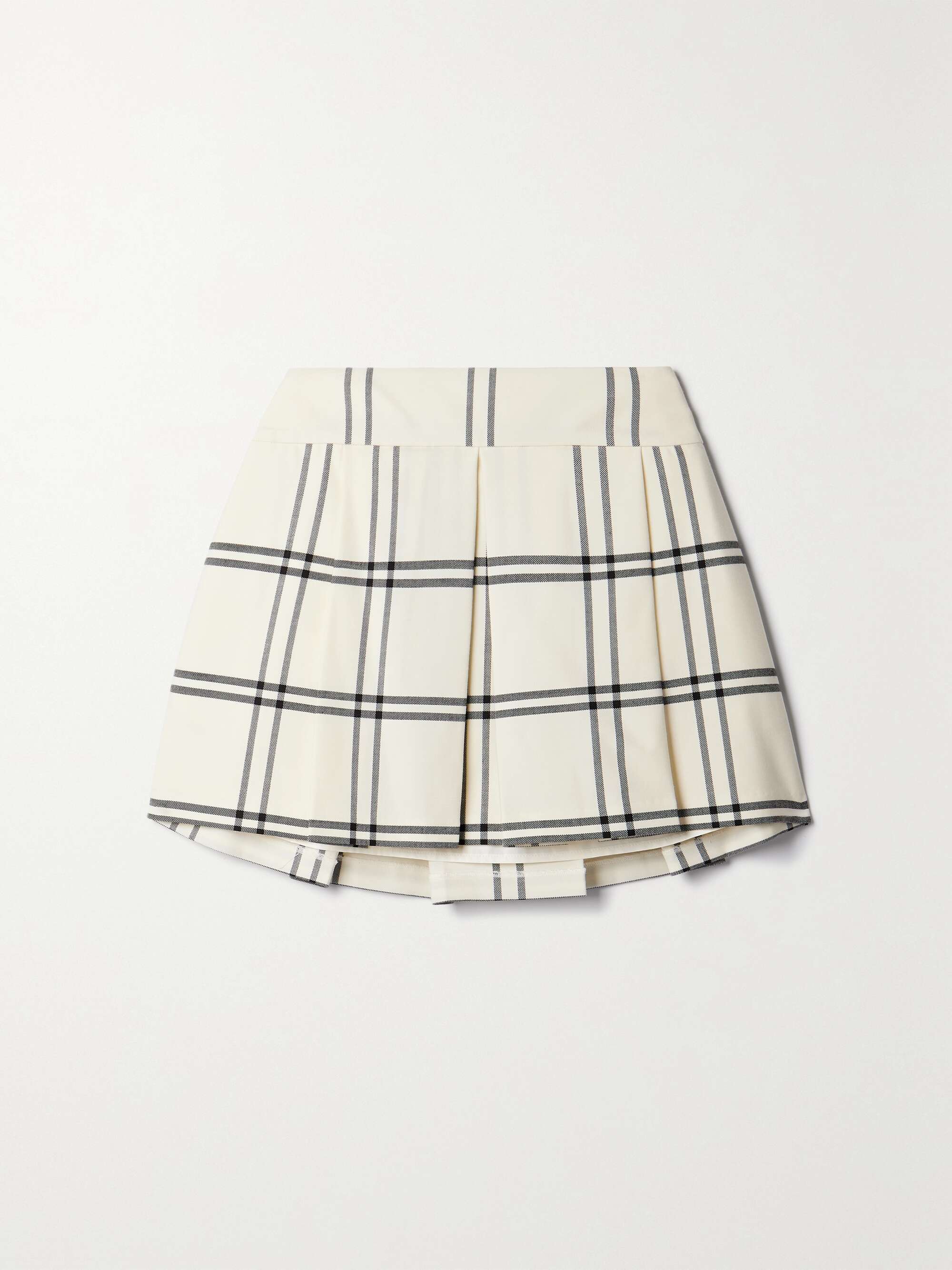 LOVESHACKFANCY Winslet pleated checked twill mini skirt | NET-A-PORTER