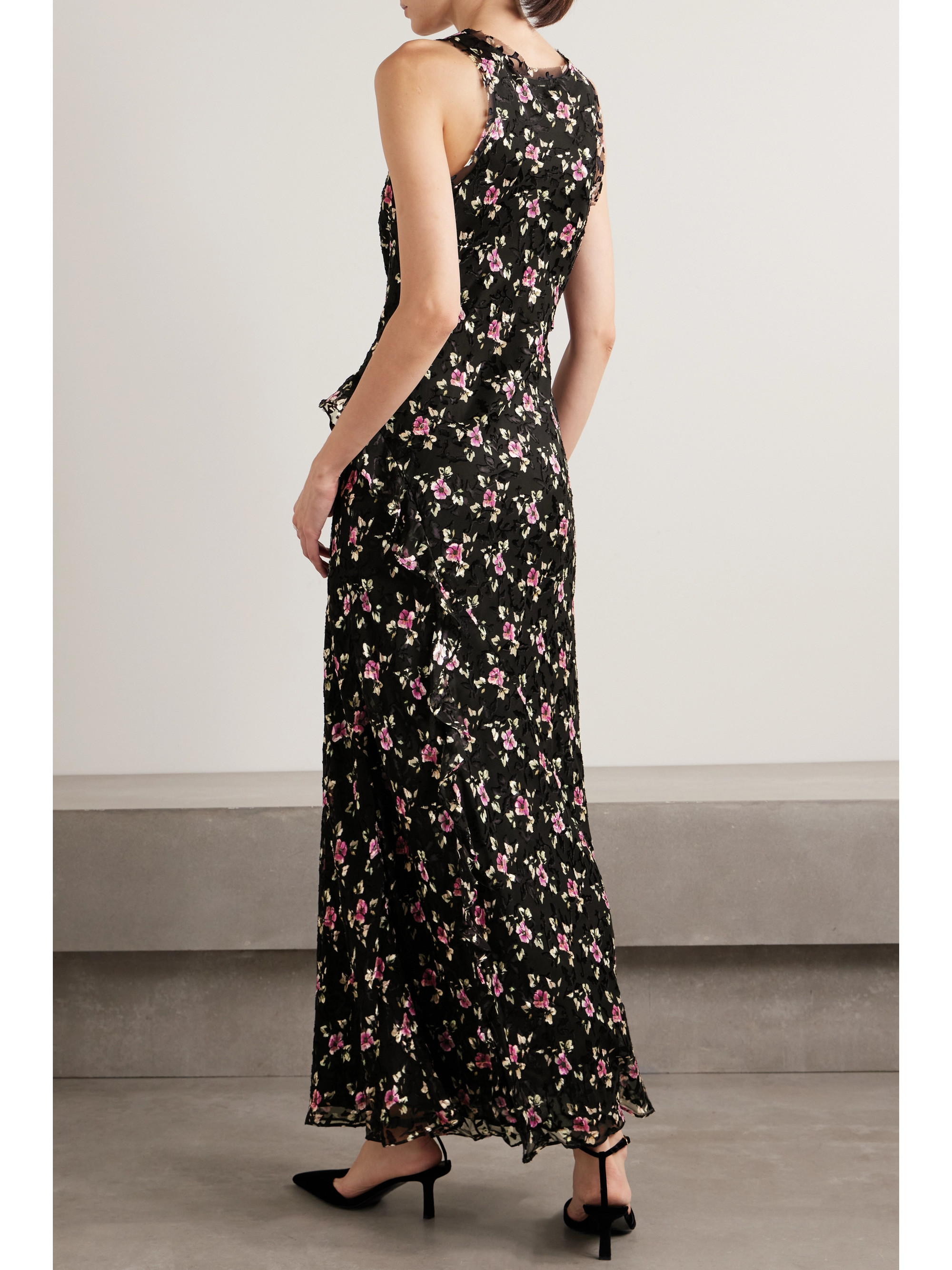 LoveShackFancy Thisbe ruffled printed devoré-chiffon maxi dress thumbnail