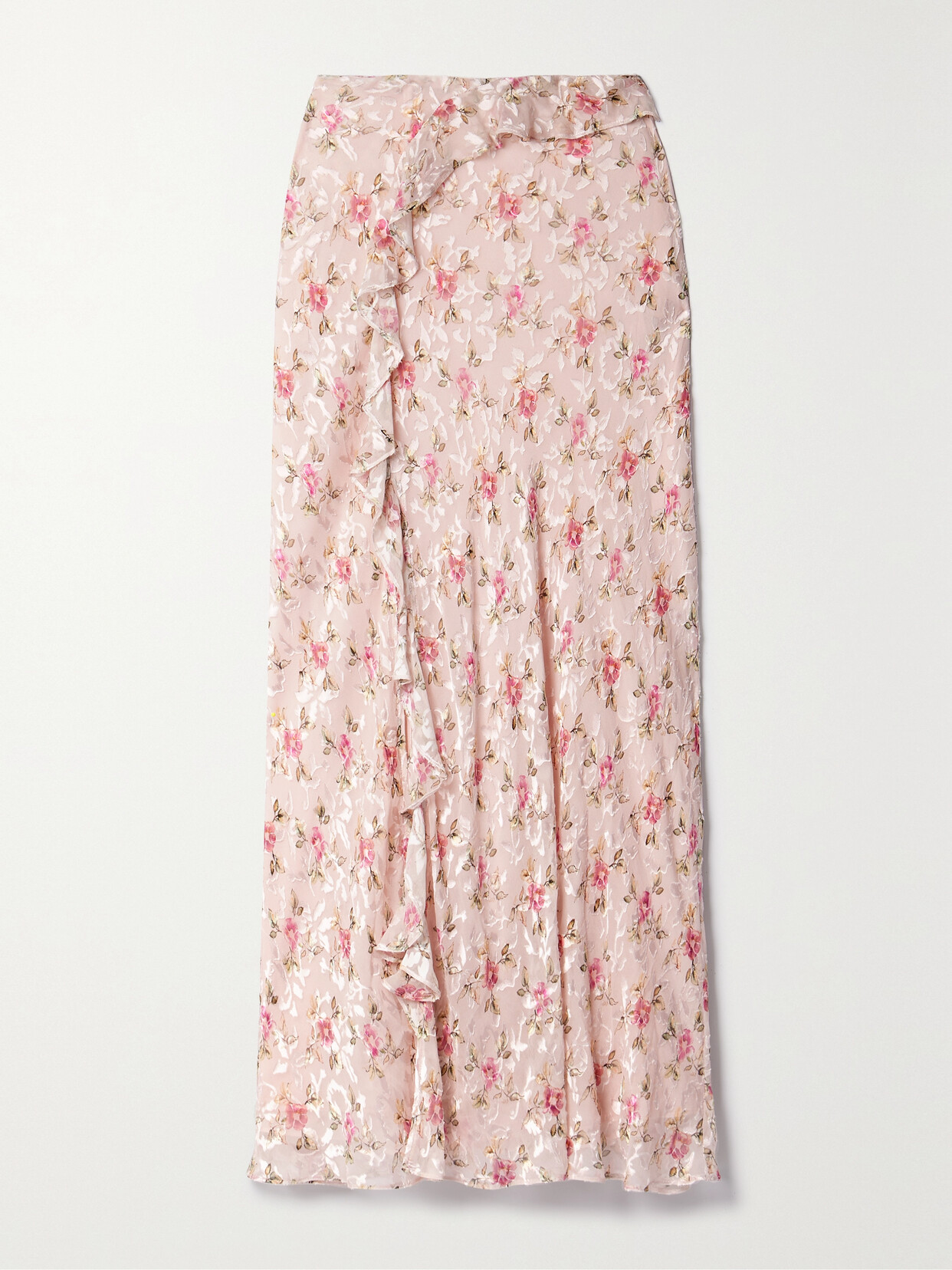 LoveShackFancy - Sumi Floral-print Fil Coupé Chiffon Maxi Skirt - Pink