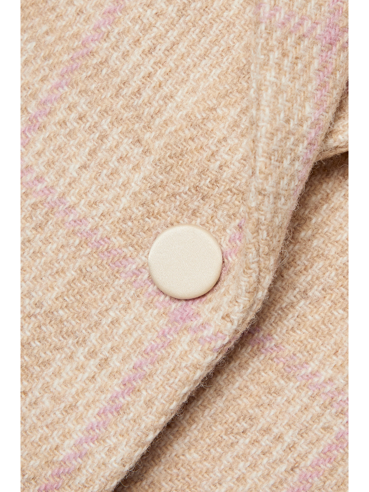 Loveshackfancy Denzel Checked Houndstooth Wool Blazer In Pink