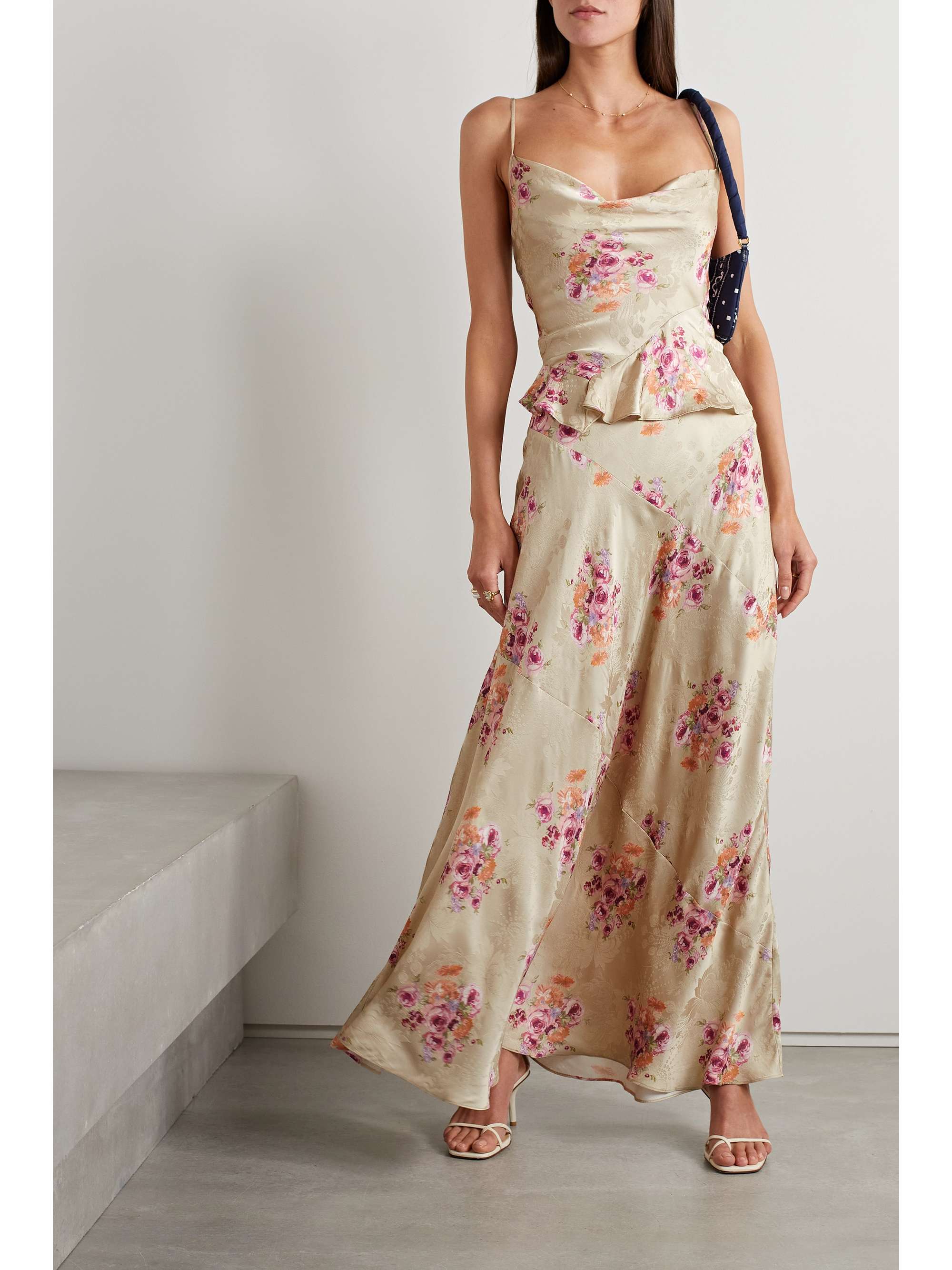 LOVESHACKFANCY Booker floral-print satin-jacquard maxi skirt | NET-A-PORTER