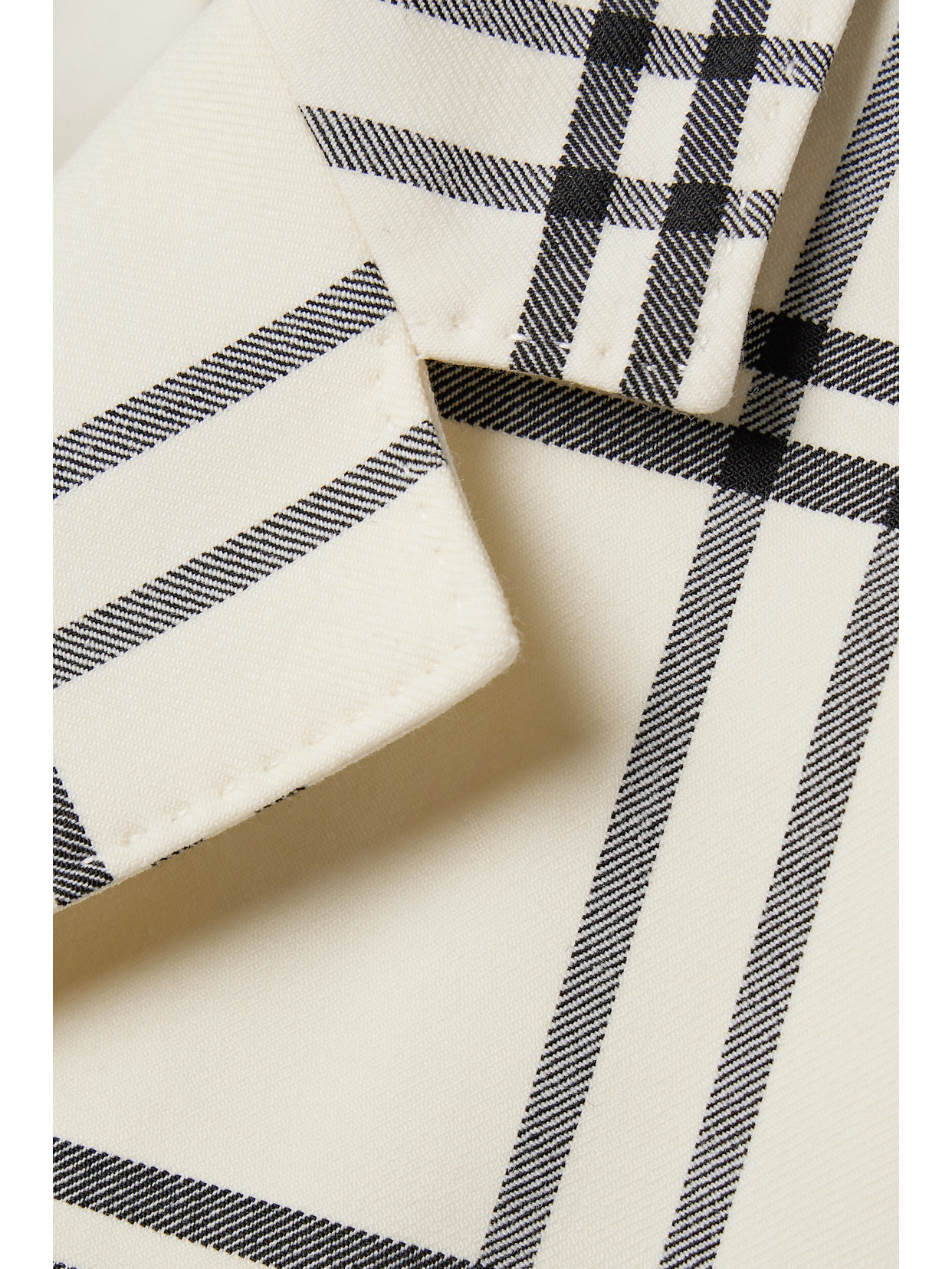 Loveshackfancy Marlene Cropped Checked Twill Blazer In White