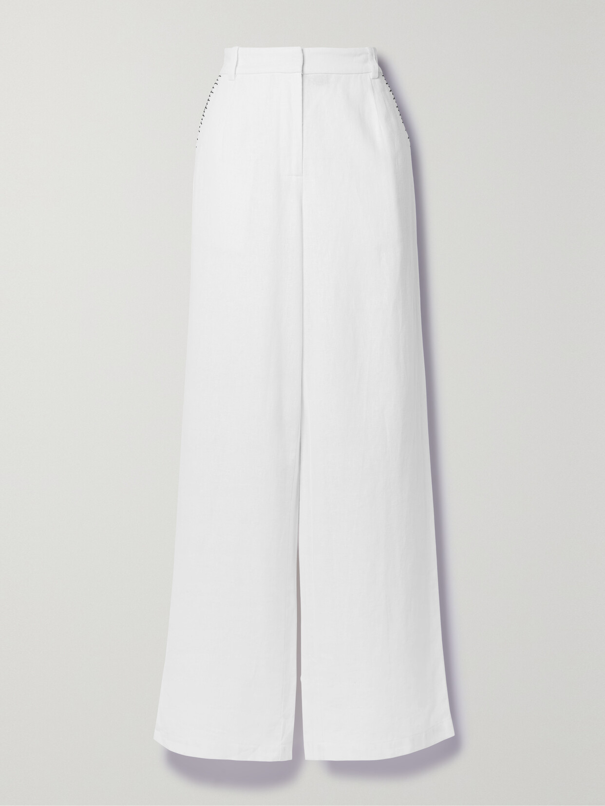 Marysia Wegner Linen-voile Straight-leg Pants In White