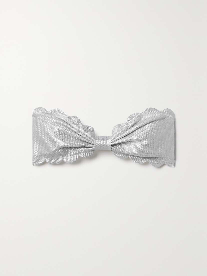 Marysia Antibes Reversible Scalloped Seersucker Bandeau Bikini Top