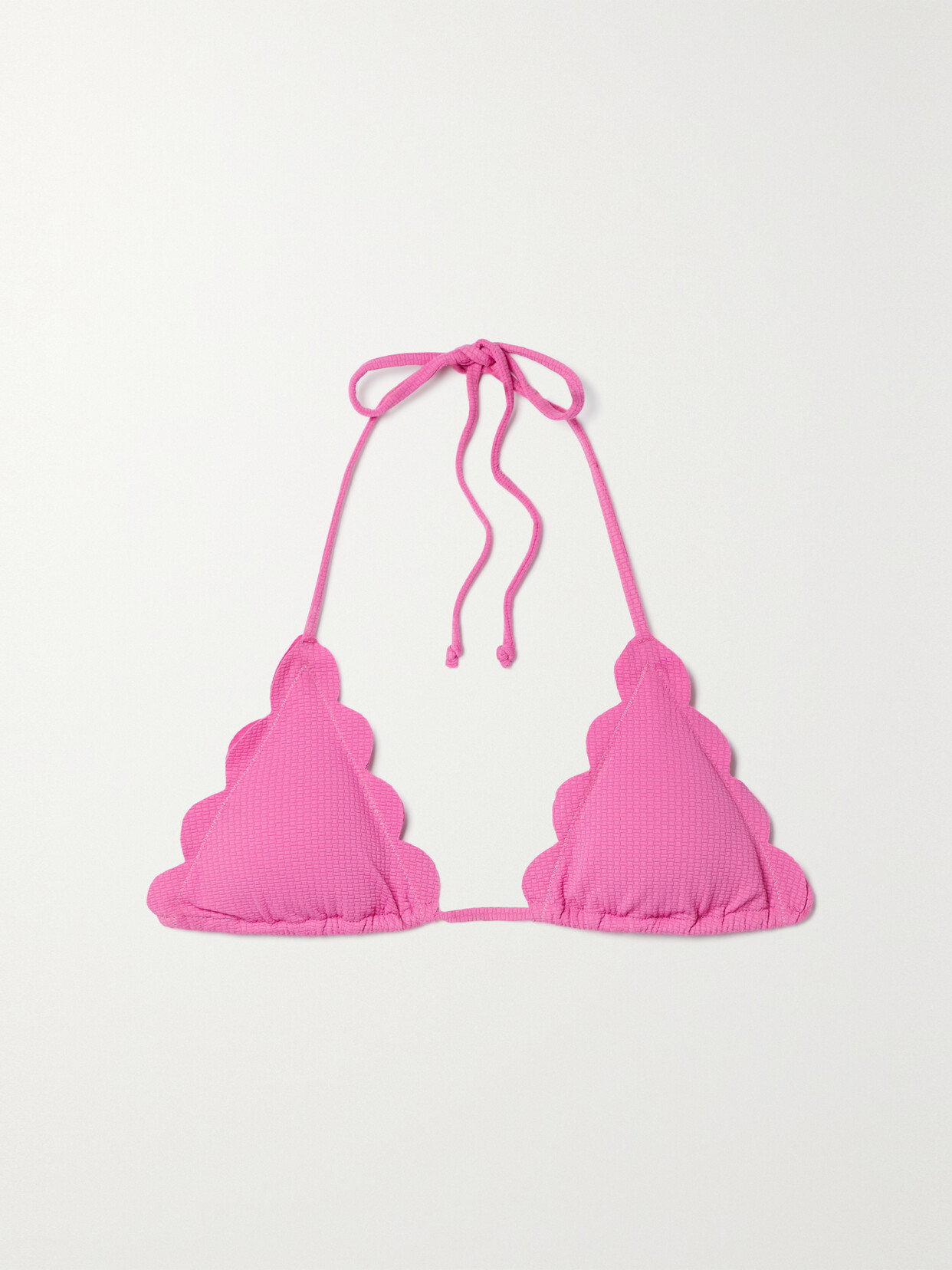 Marysia - Broadway Seersucker Triangle Bikini Top - Pink