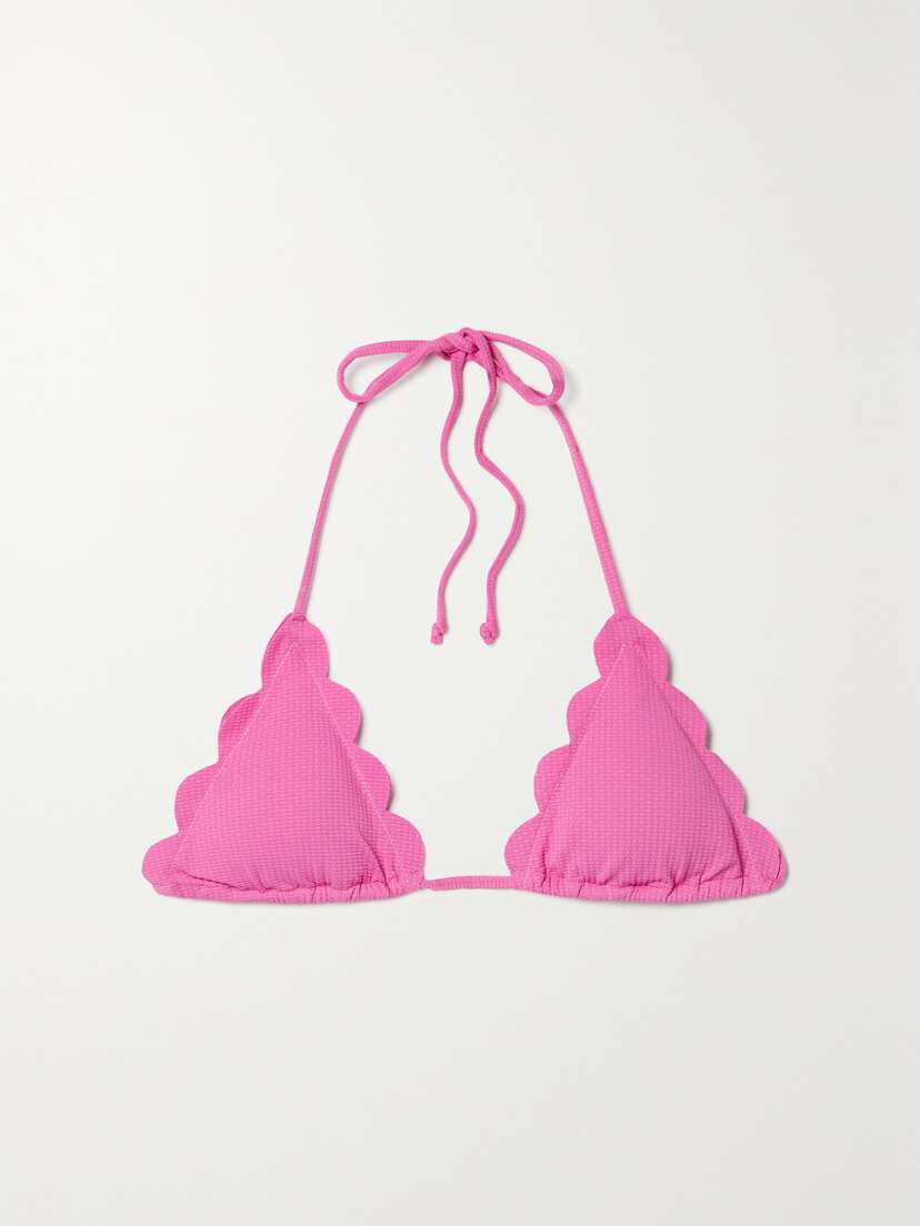 Marysia Broadway Seersucker Triangle Bikini Top