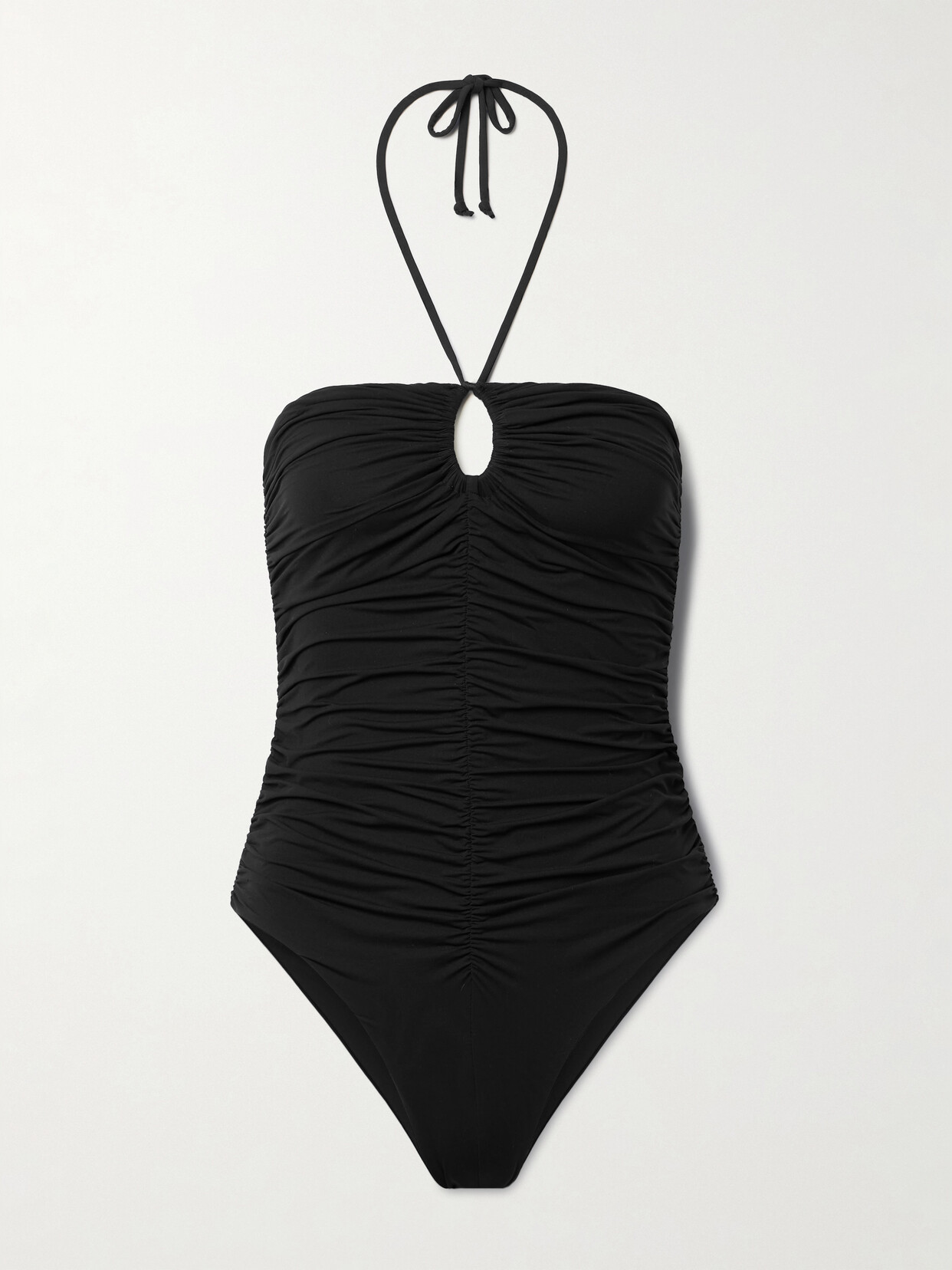 Marysia Hasell Ruched Halterneck Swimsuit In Black