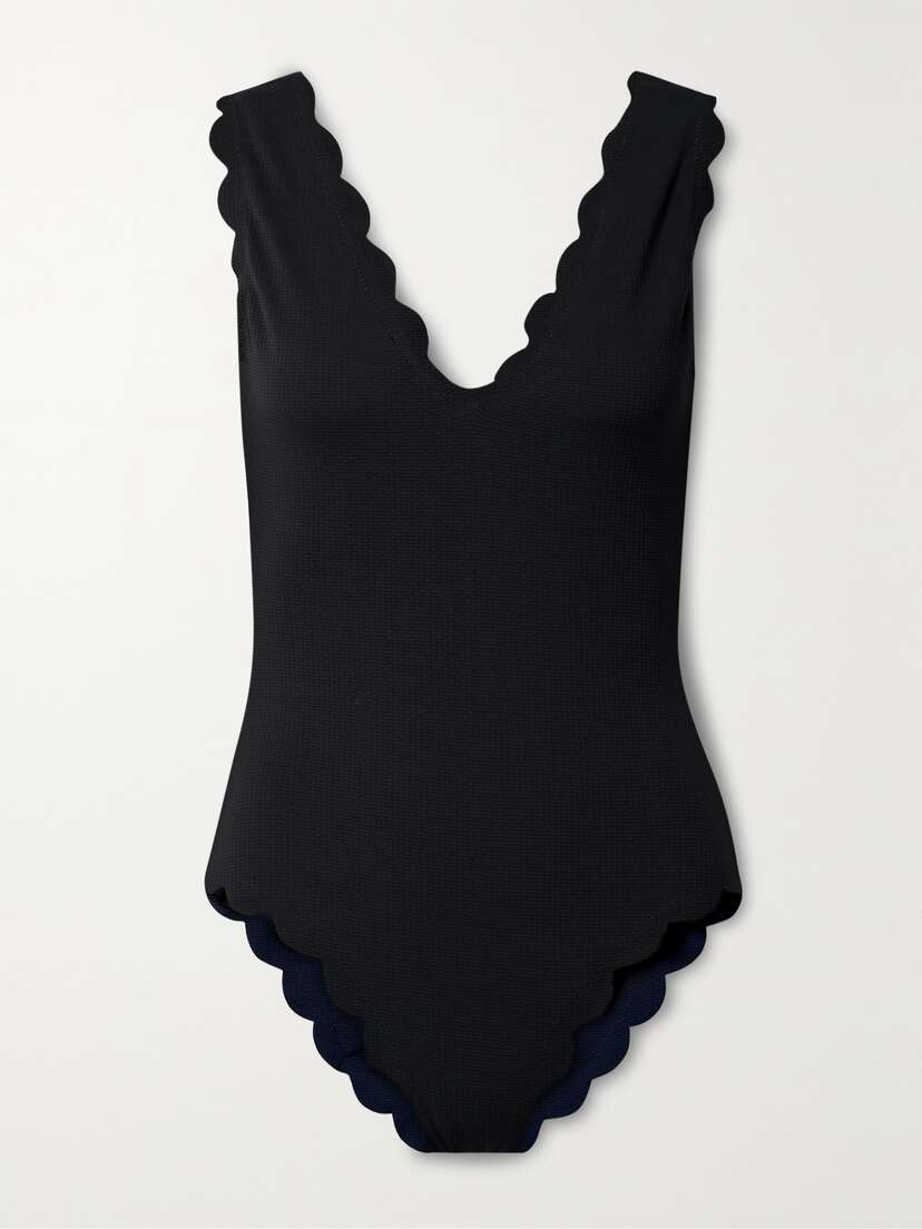 Marysia Charleston Scalloped Seersucker Swimsuit