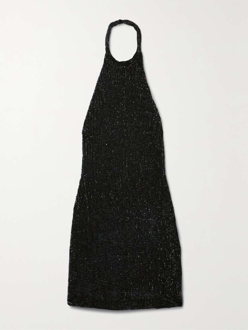 Retrofête Alexis Halterneck Sequined Chiffon Mini Dress