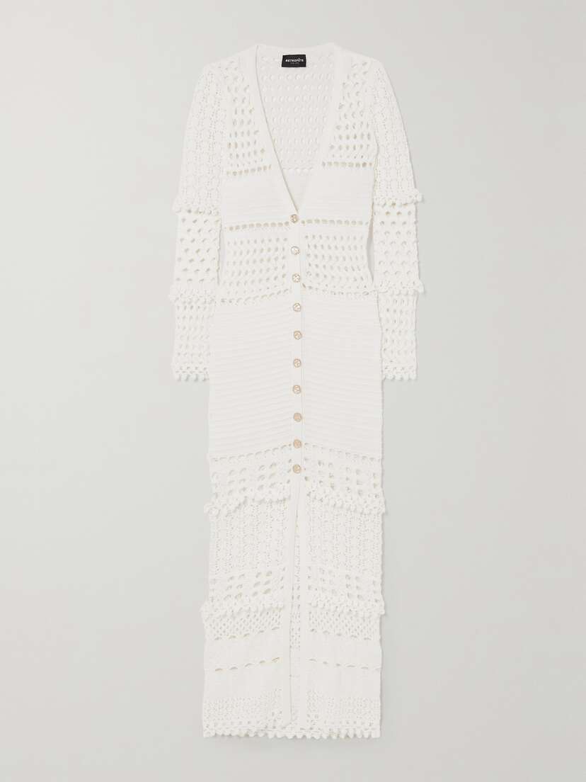 Retrofête Alaia Iridescent Crochet-knit Cardigan